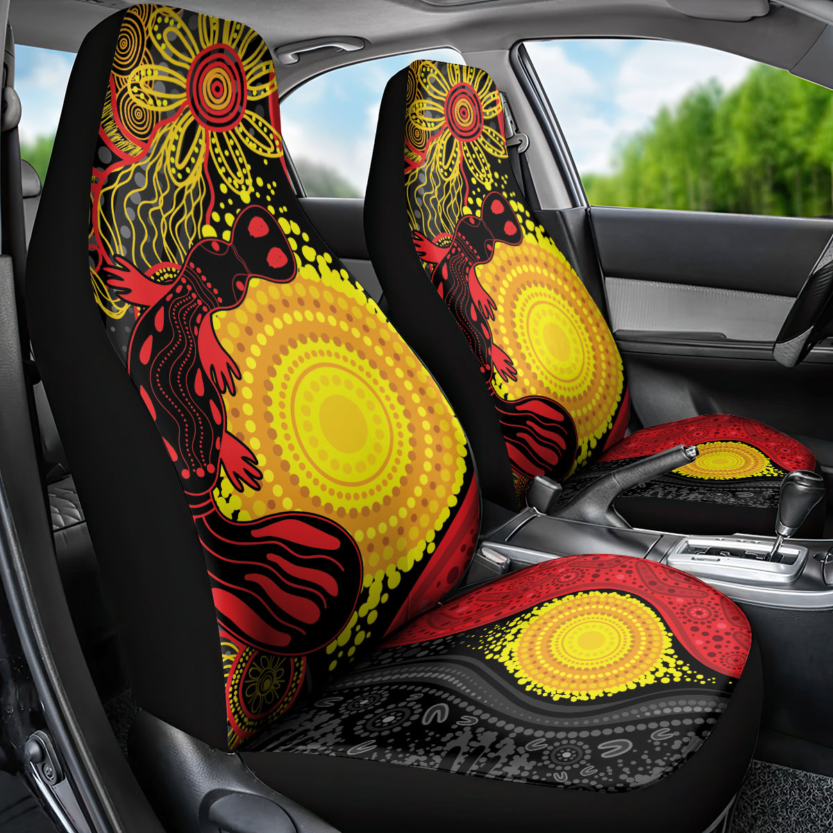 Platypus Aboriginal Art Style Car Seat Cover