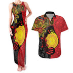 Platypus Aboriginal Art Style Couples Matching Tank Maxi Dress and Hawaiian Shirt