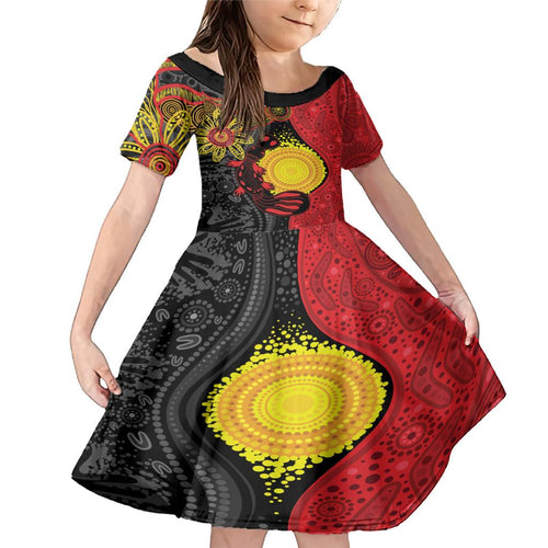 Platypus Aboriginal Art Style Family Matching Mermaid Dress and Hawaiian Shirt