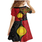 Platypus Aboriginal Art Style Family Matching Mermaid Dress and Hawaiian Shirt