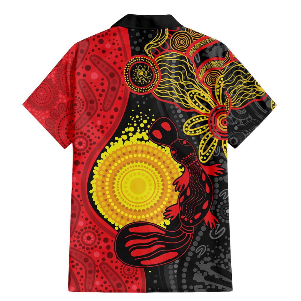 Platypus Aboriginal Art Style Family Matching Mermaid Dress and Hawaiian Shirt