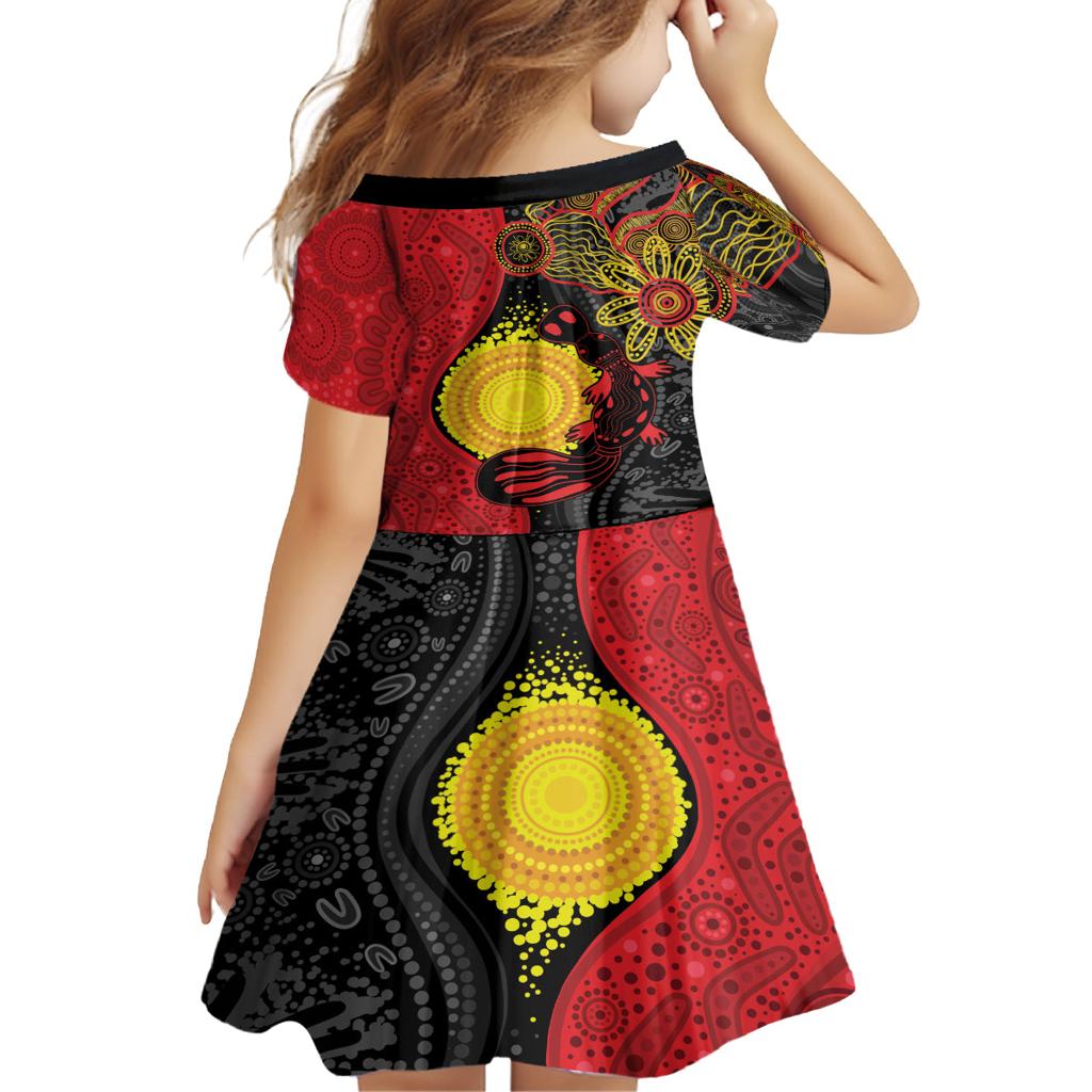 Platypus Aboriginal Art Style Family Matching Puletasi and Hawaiian Shirt