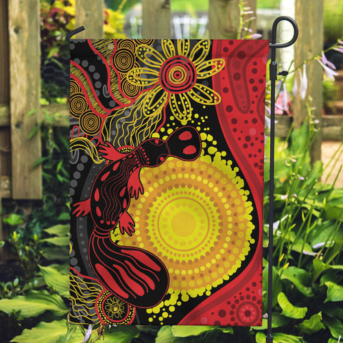 Platypus Aboriginal Art Style Garden Flag