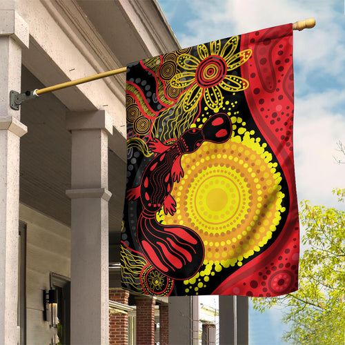 Platypus Aboriginal Art Style Garden Flag