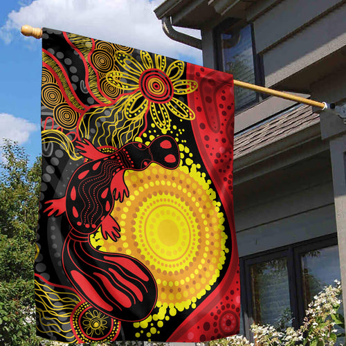 Platypus Aboriginal Art Style Garden Flag
