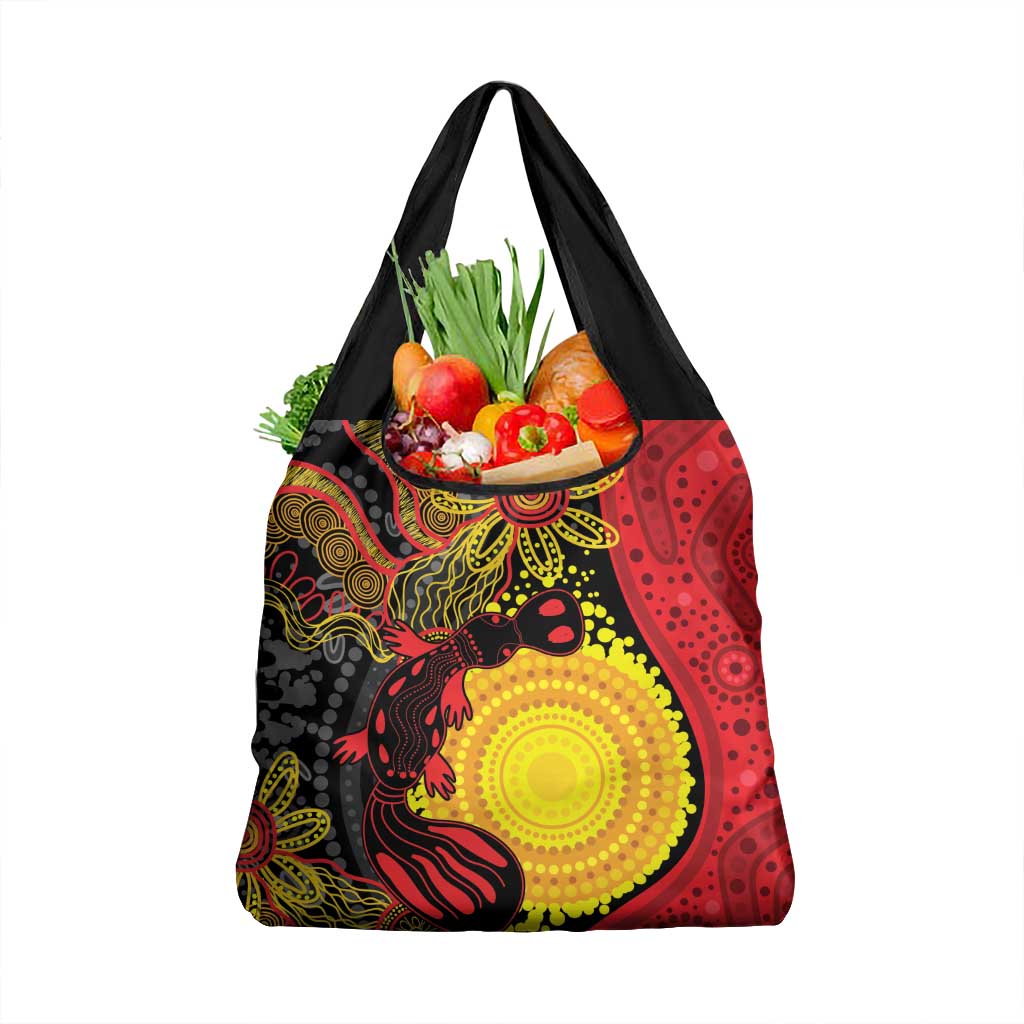 Platypus Aboriginal Art Style Grocery Bag