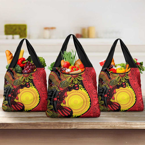Platypus Aboriginal Art Style Grocery Bag