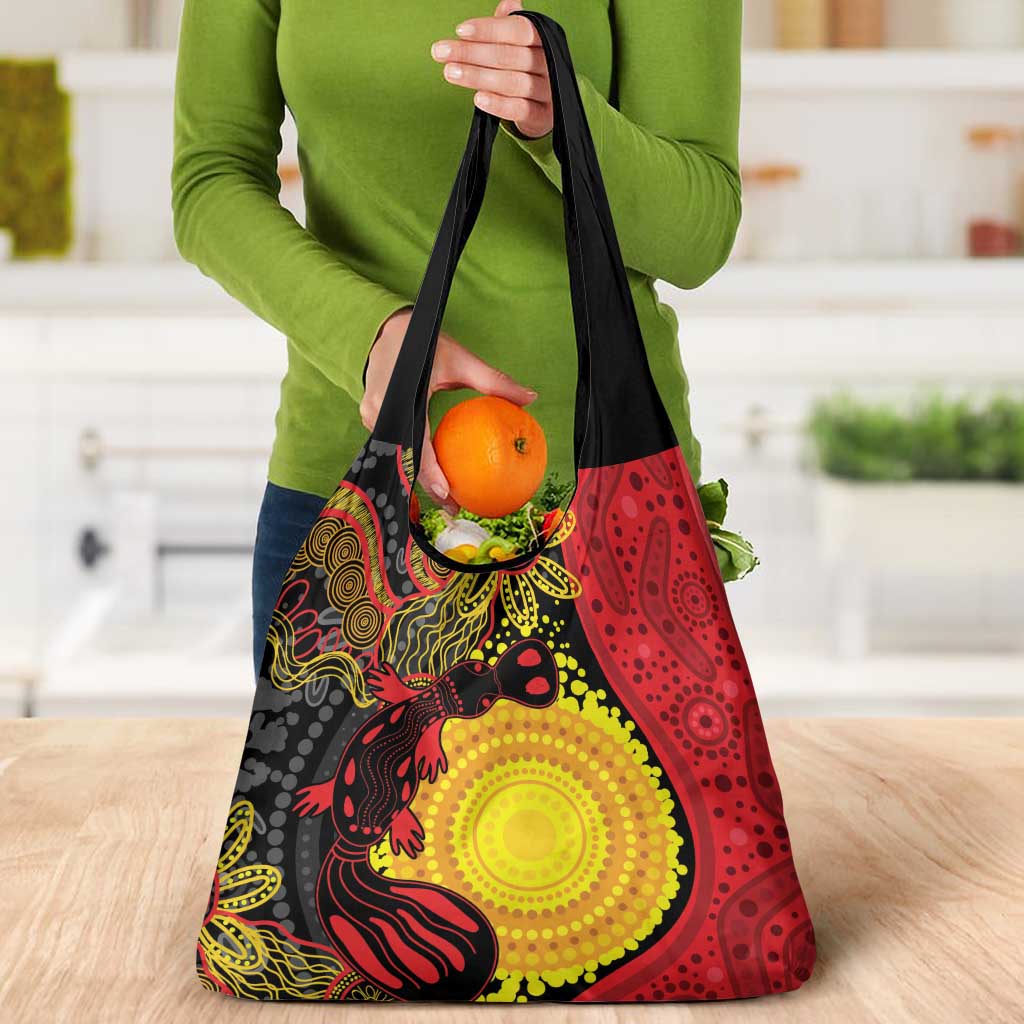 Platypus Aboriginal Art Style Grocery Bag