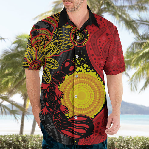 Platypus Aboriginal Art Style Hawaiian Shirt