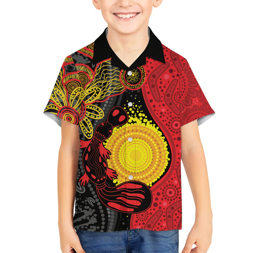 Platypus Aboriginal Art Style Hawaiian Shirt