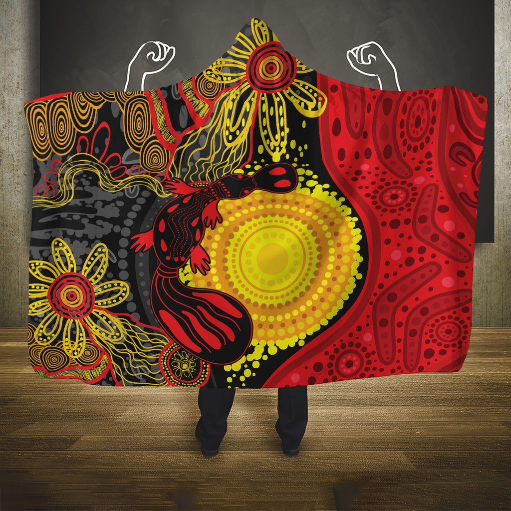 Platypus Aboriginal Art Style Hooded Blanket