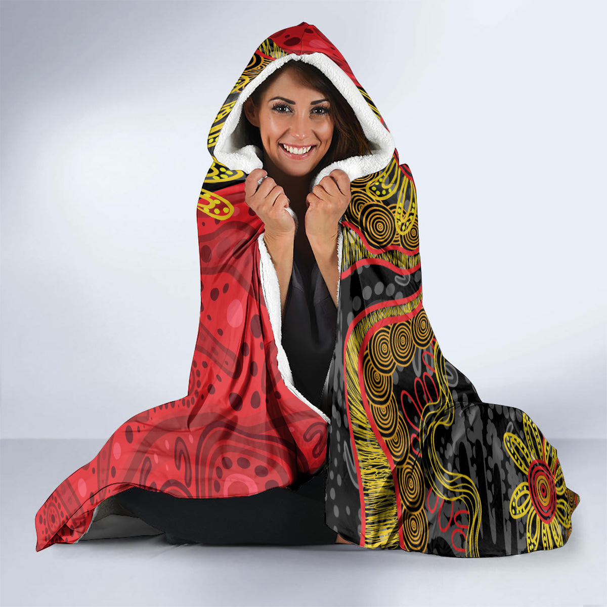 Platypus Aboriginal Art Style Hooded Blanket