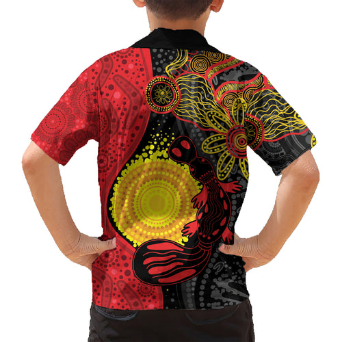 Platypus Aboriginal Art Style Kid Hawaiian Shirt