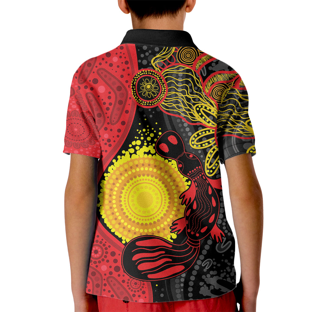 Platypus Aboriginal Art Style Kid Polo Shirt