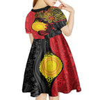 Platypus Aboriginal Art Style Kid Short Sleeve Dress