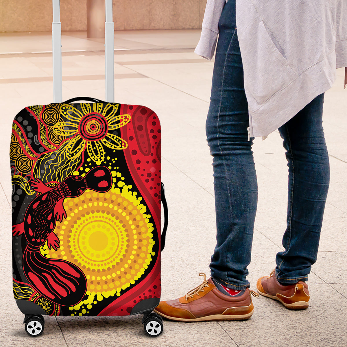 Platypus Aboriginal Art Style Luggage Cover