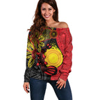 Platypus Aboriginal Art Style Off Shoulder Sweater