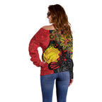 Platypus Aboriginal Art Style Off Shoulder Sweater