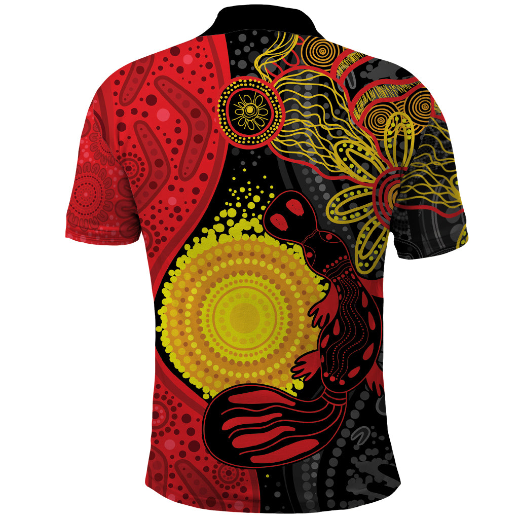 Platypus Aboriginal Art Style Polo Shirt