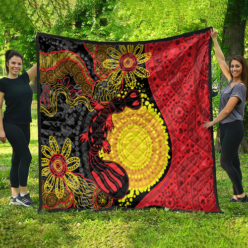 Platypus Aboriginal Art Style Quilt