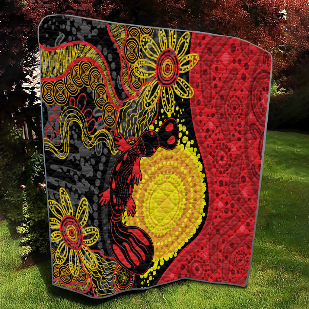Platypus Aboriginal Art Style Quilt