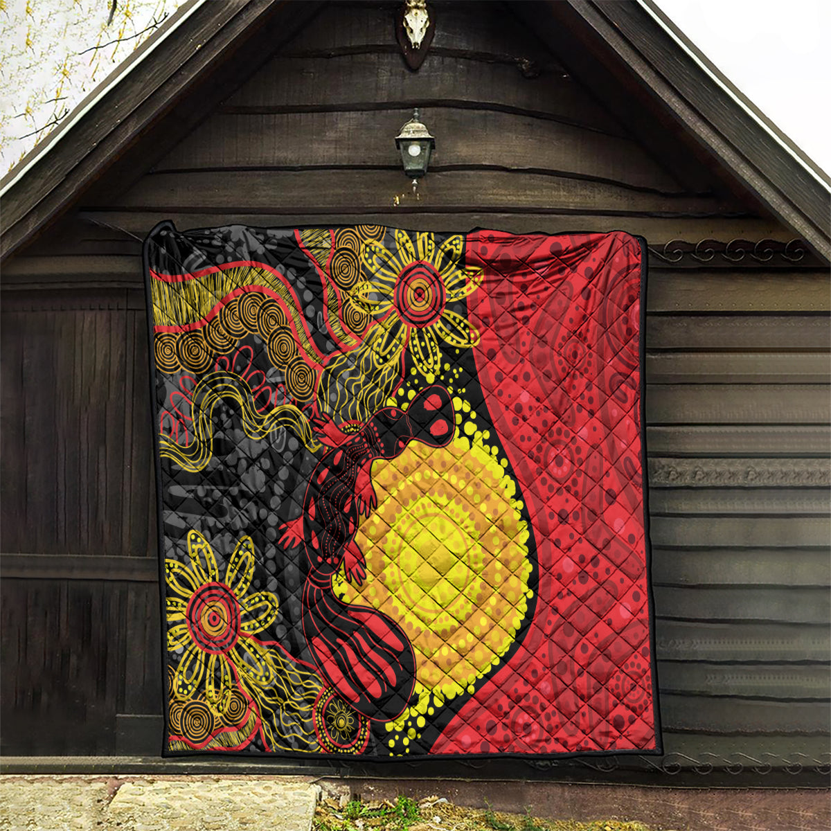 Platypus Aboriginal Art Style Quilt