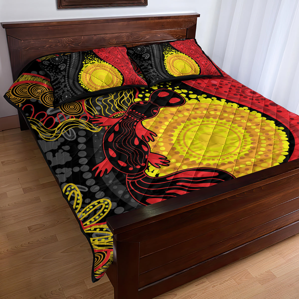 Platypus Aboriginal Art Style Quilt Bed Set
