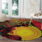 Platypus Aboriginal Art Style Round Carpet