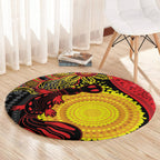 Platypus Aboriginal Art Style Round Carpet