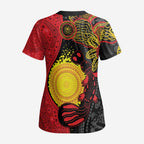 Platypus Aboriginal Art Style Scrub Top - Aussie Hoodie