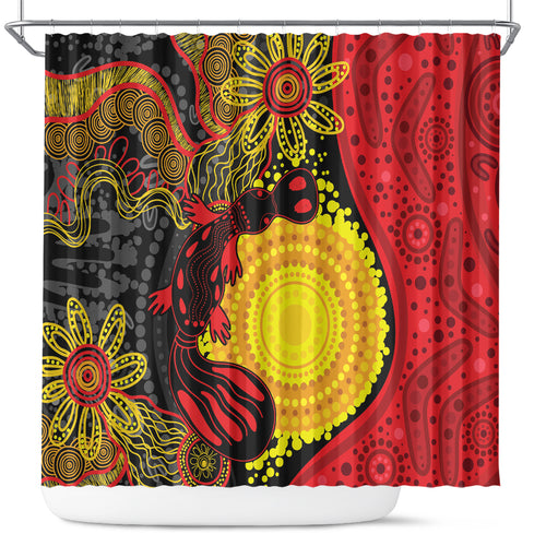 Platypus Aboriginal Art Style Shower Curtain