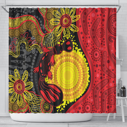 Platypus Aboriginal Art Style Shower Curtain