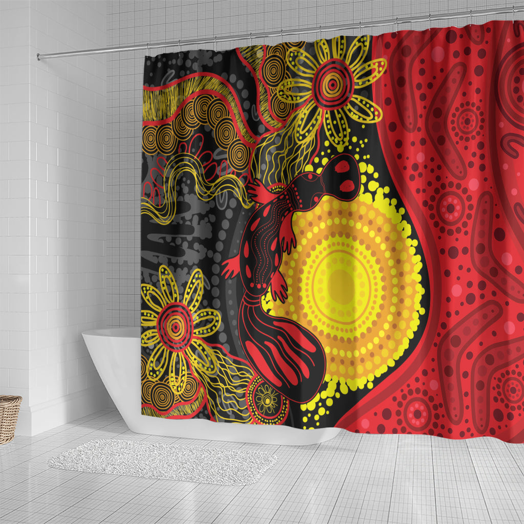 Platypus Aboriginal Art Style Shower Curtain