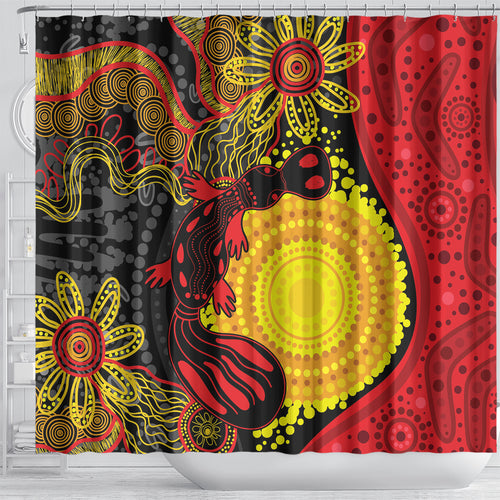 Platypus Aboriginal Art Style Shower Curtain