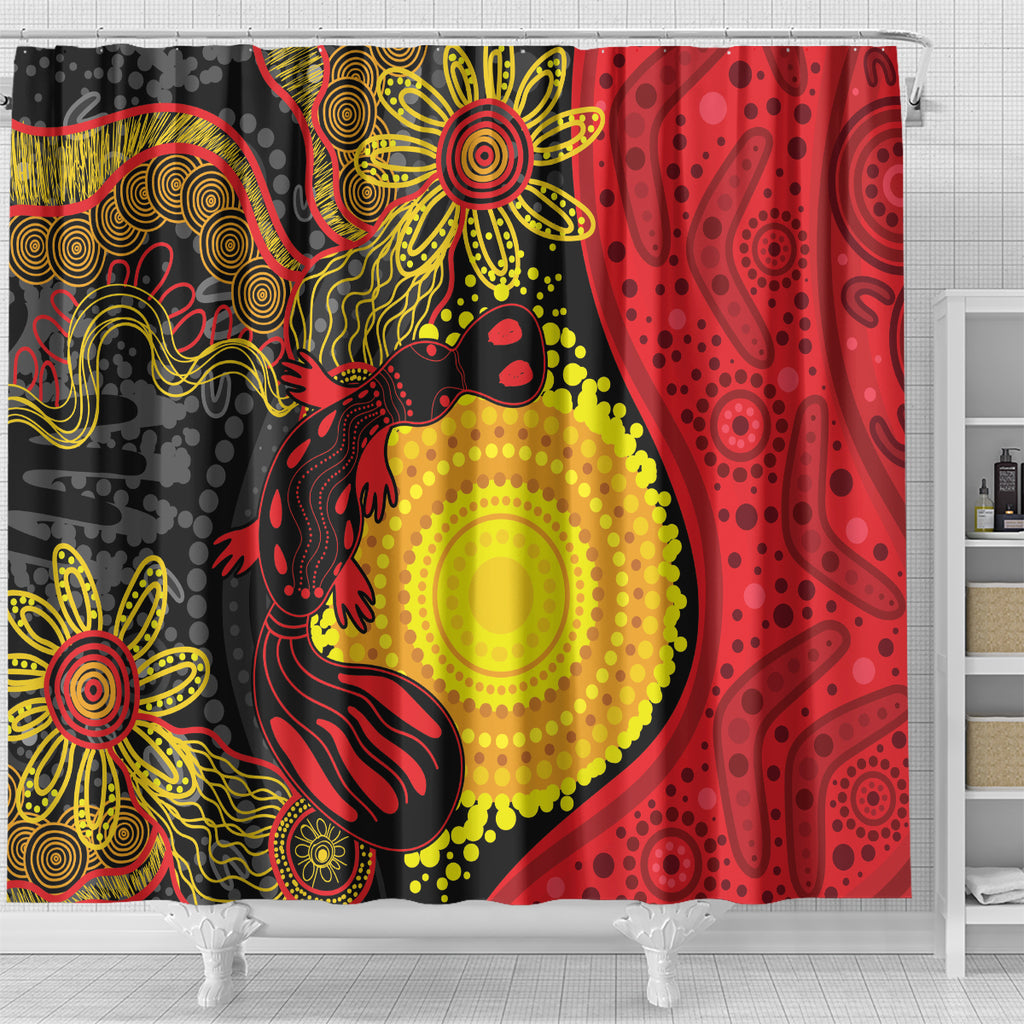 Platypus Aboriginal Art Style Shower Curtain