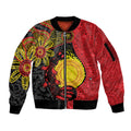 Platypus Aboriginal Art Style Sleeve Zip Bomber Jacket