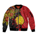 Platypus Aboriginal Art Style Sleeve Zip Bomber Jacket