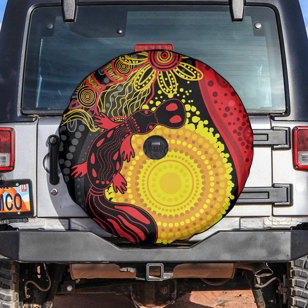 Platypus Aboriginal Art Style Spare Tire Cover