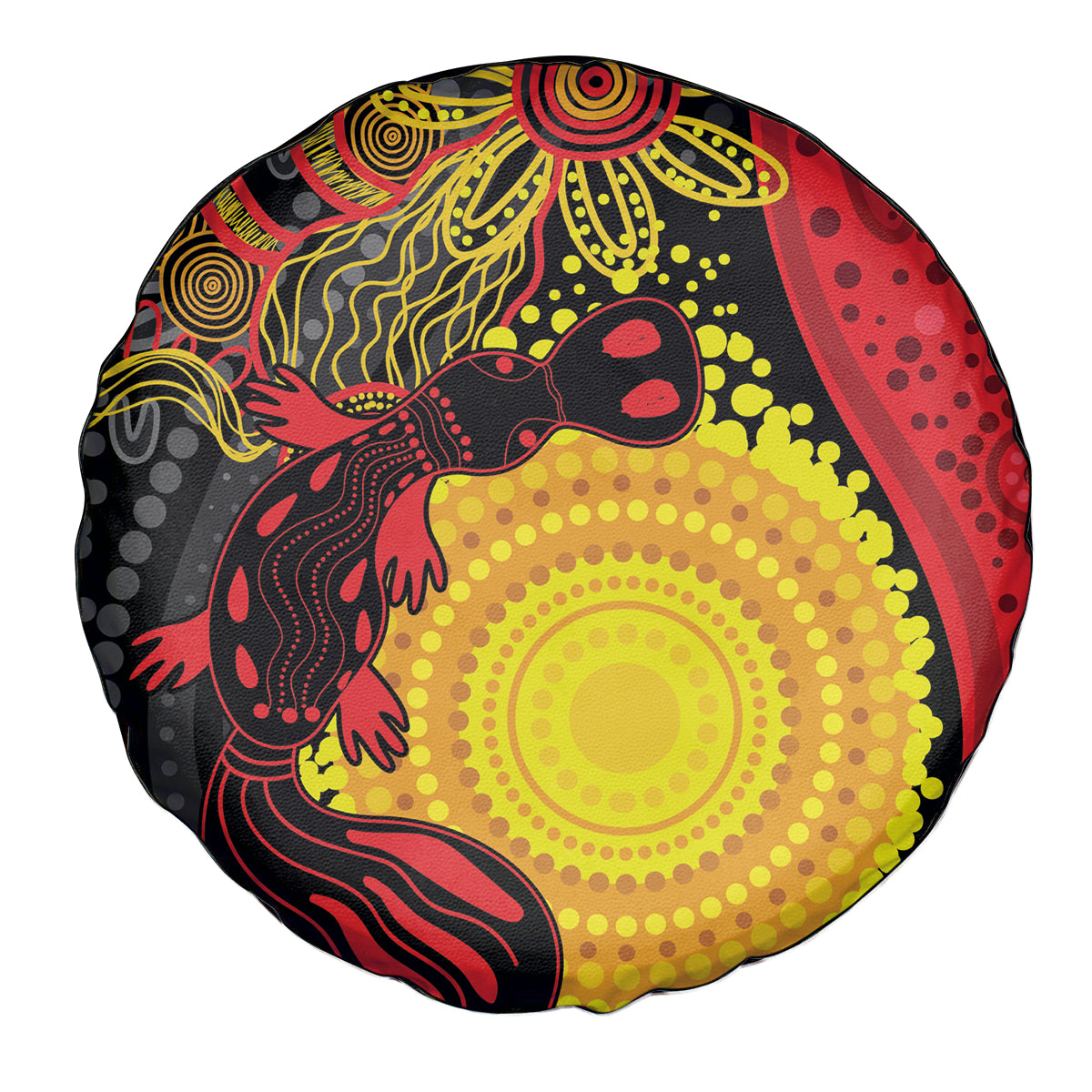 Platypus Aboriginal Art Style Spare Tire Cover