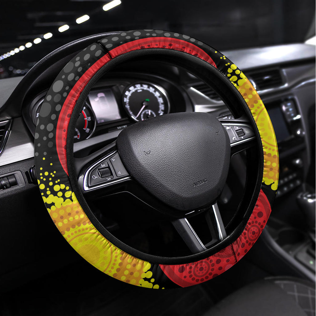 Platypus Aboriginal Art Style Steering Wheel Cover