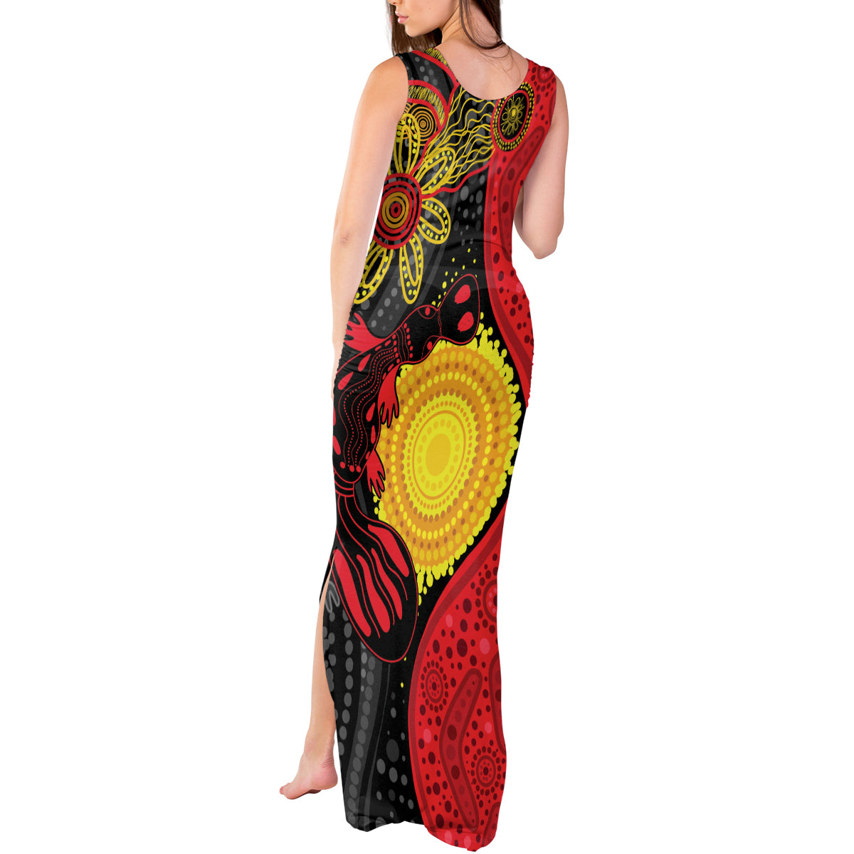 Platypus Aboriginal Art Style Tank Maxi Dress