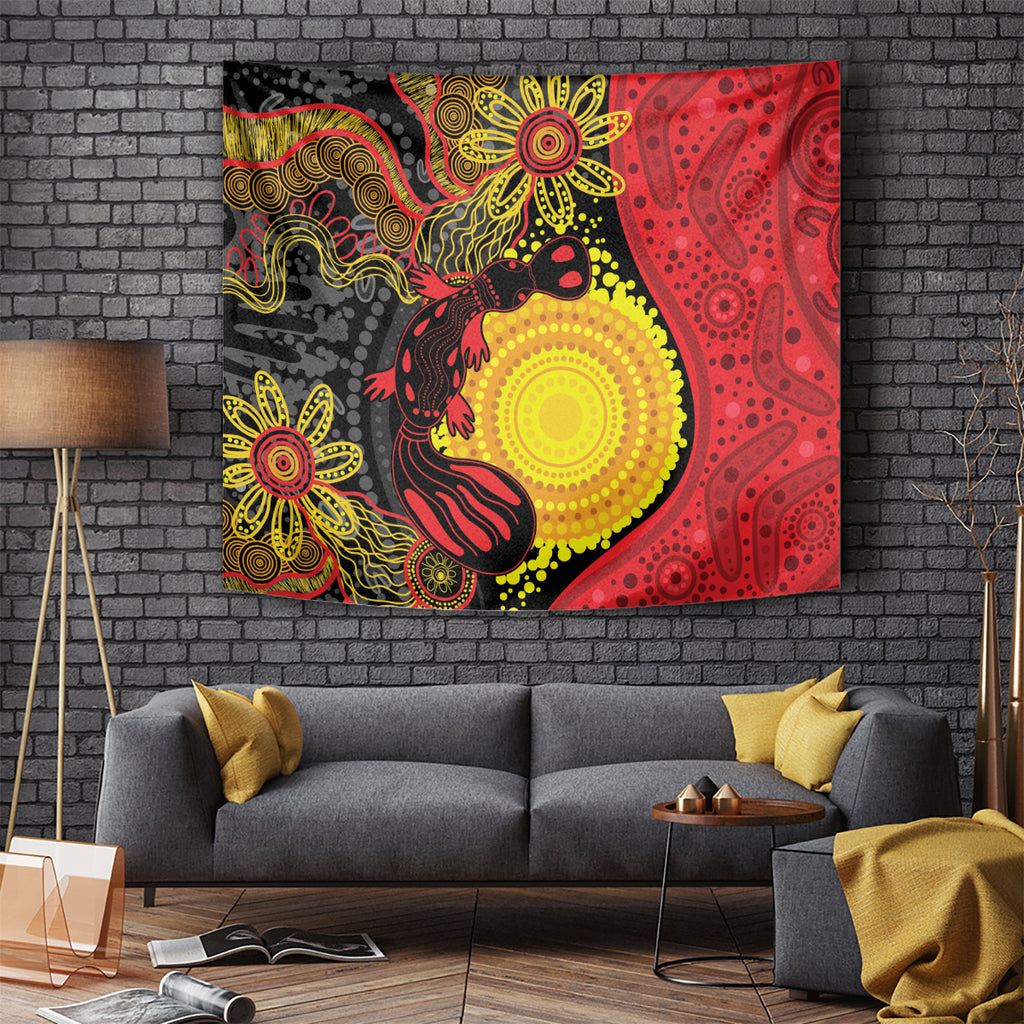 Platypus Aboriginal Art Style Tapestry