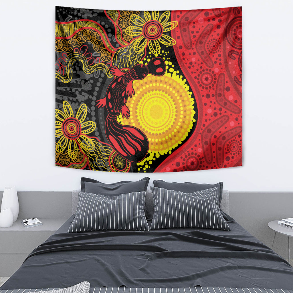 Platypus Aboriginal Art Style Tapestry
