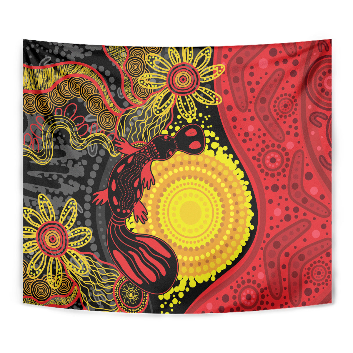 Platypus Aboriginal Art Style Tapestry