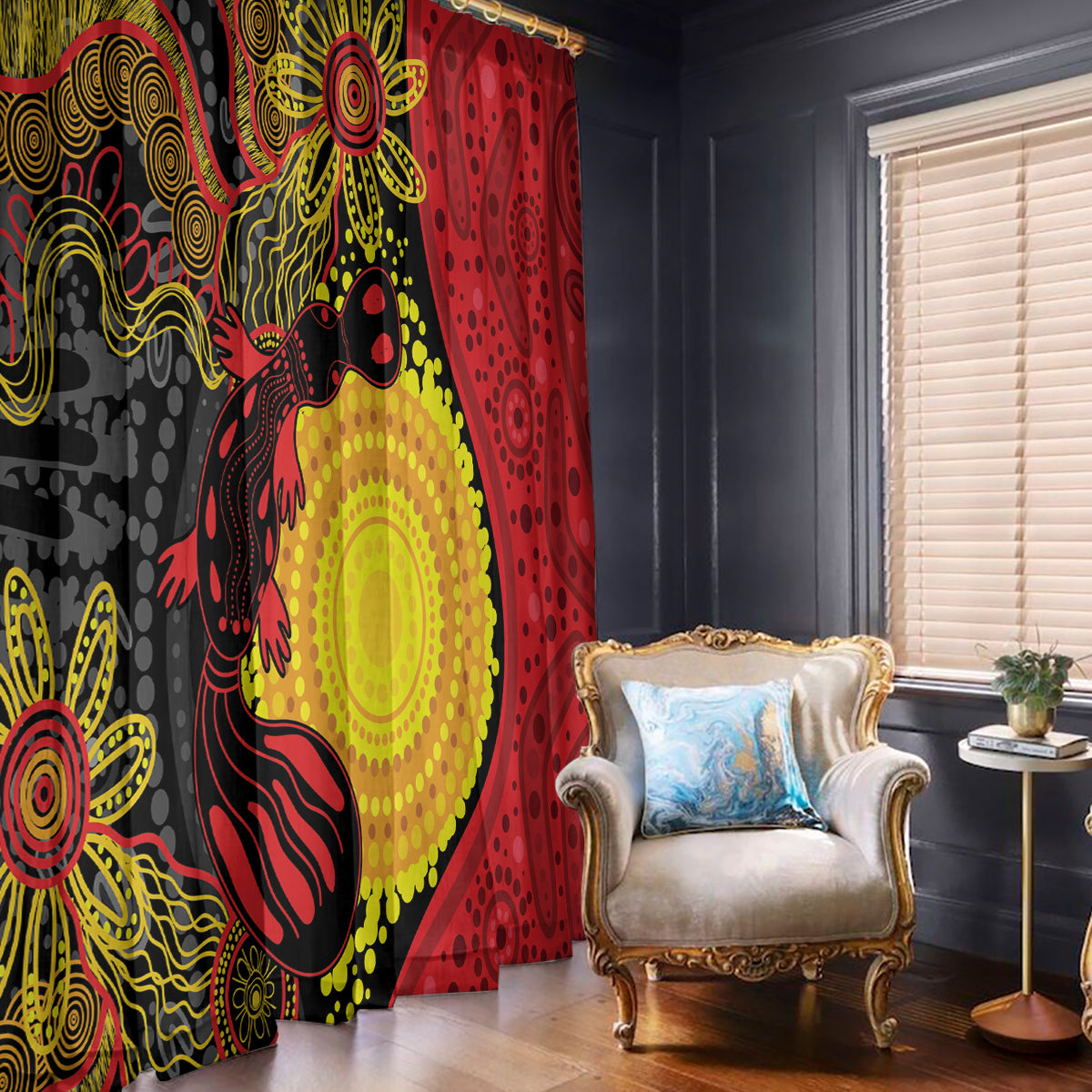 Platypus Aboriginal Art Style Window Curtain