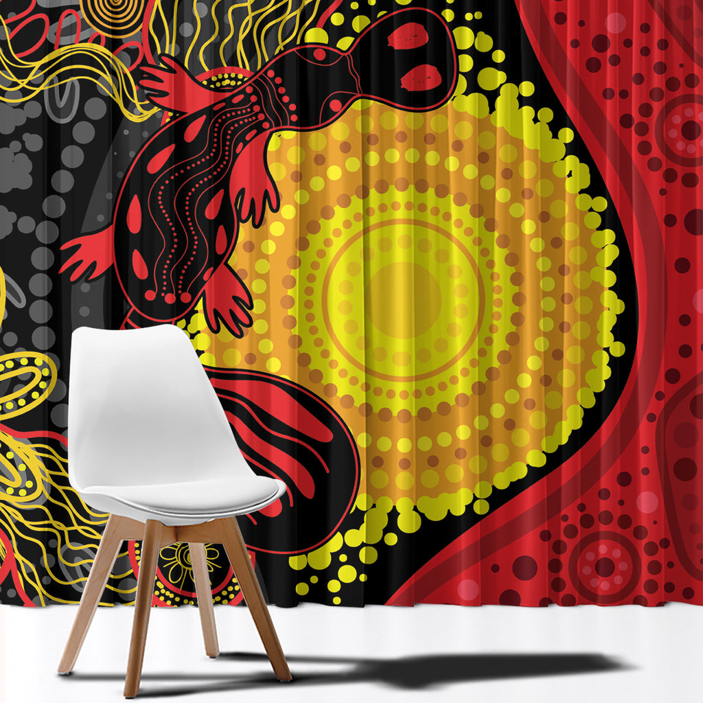 Platypus Aboriginal Art Style Window Curtain
