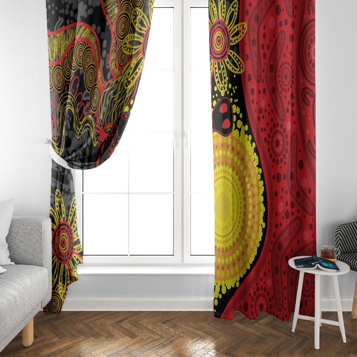 Platypus Aboriginal Art Style Window Curtain