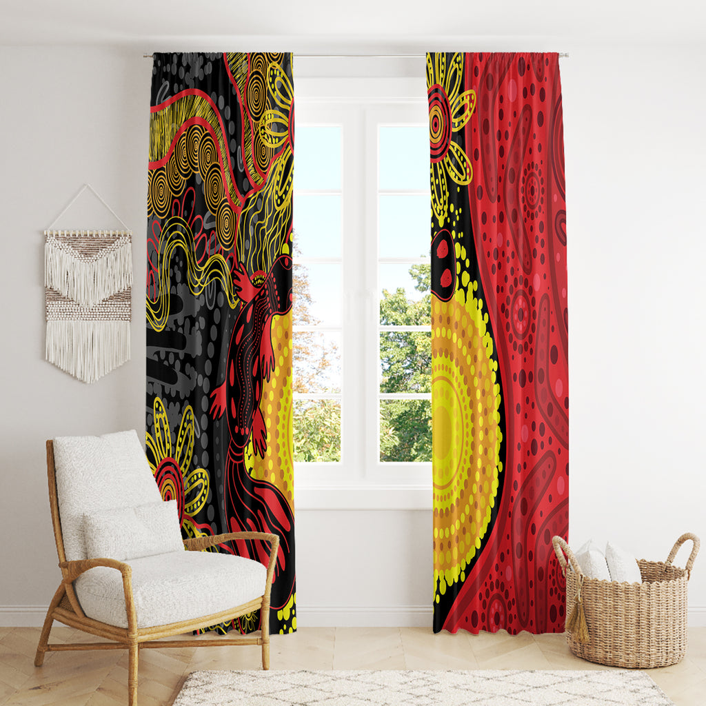 Platypus Aboriginal Art Style Window Curtain