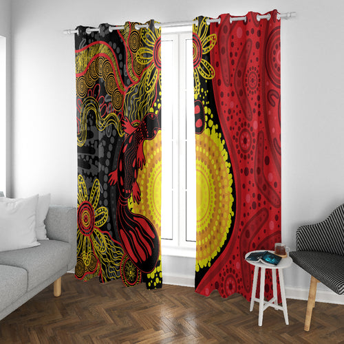 Platypus Aboriginal Art Style Window Curtain