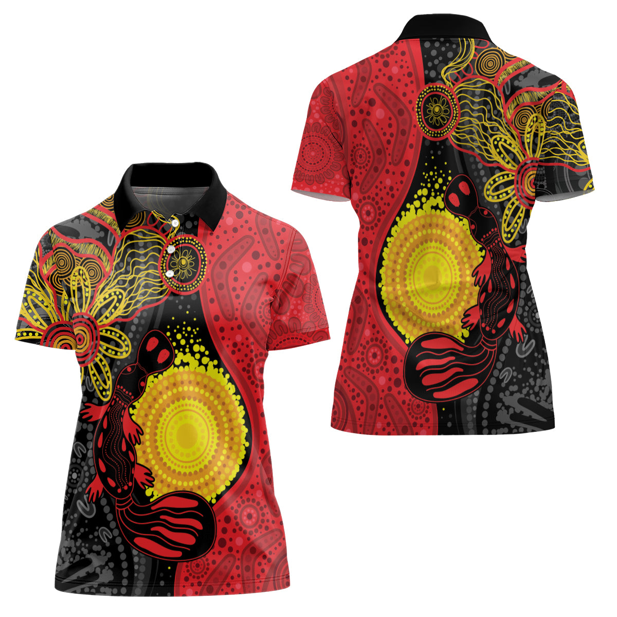 Platypus Aboriginal Art Style Women Polo Shirt